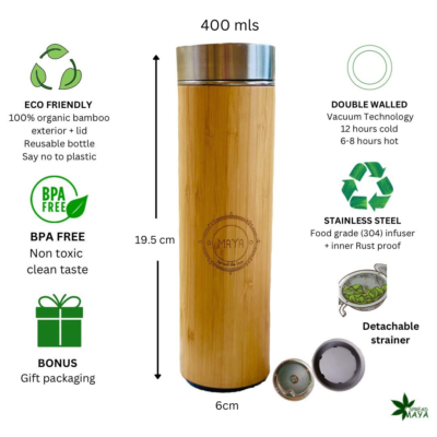 400ml Bamboo thermos features