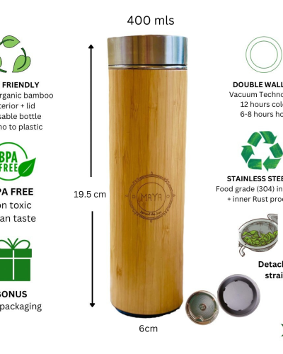 400ml Bamboo thermos features
