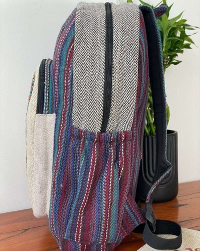 Dream catchers print hemp backpack side