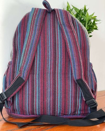 Dream catchers print hemp backpack backside