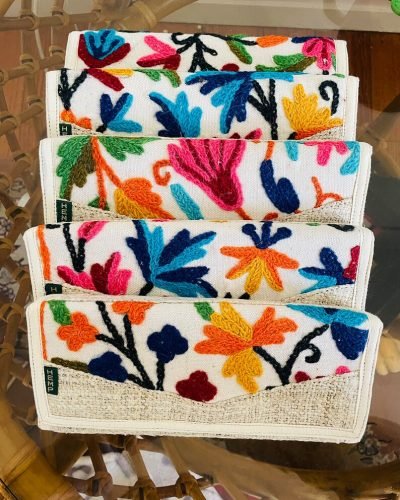 Embroidered ladies purse multiple color
