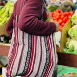 Handwoven cotton tote bag