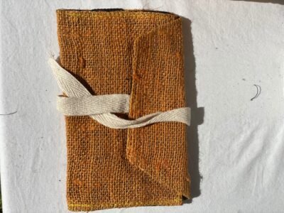 Hemp tobacco pouch Mustard color front view