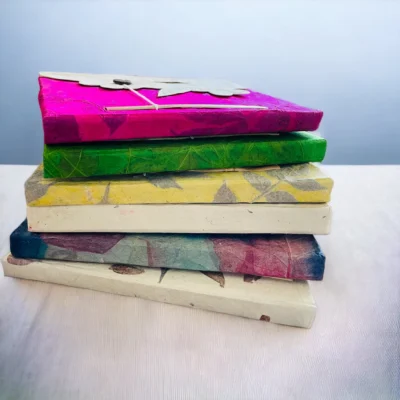 Handmade Paper Diaries in a stack