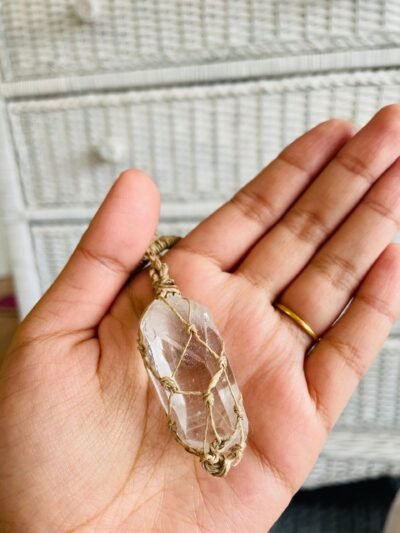 Hemp necklace with a crystal