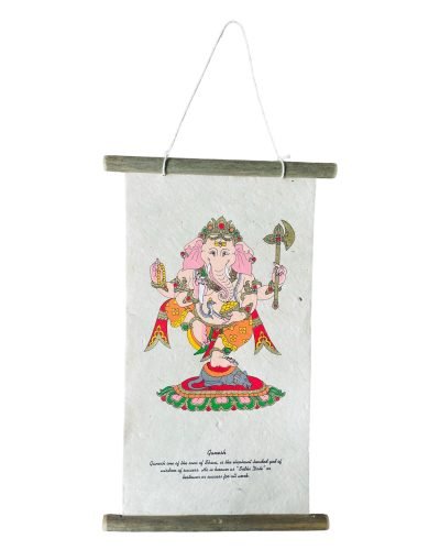 Handmade Lokta paper Ganesha wall hanger