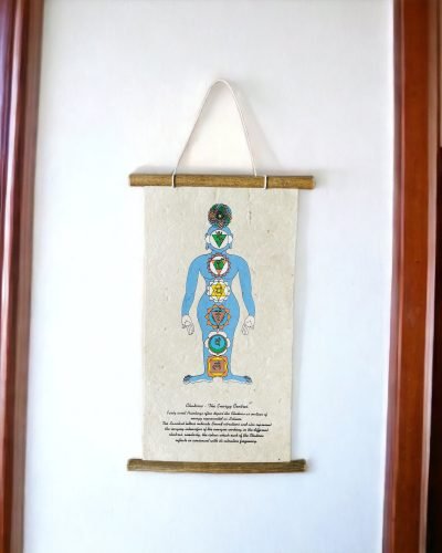 Handmade Lokta paper seven chakra wall hanger