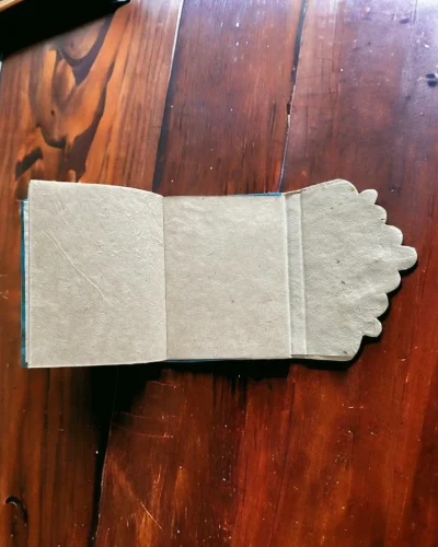 Handmade diary inside view