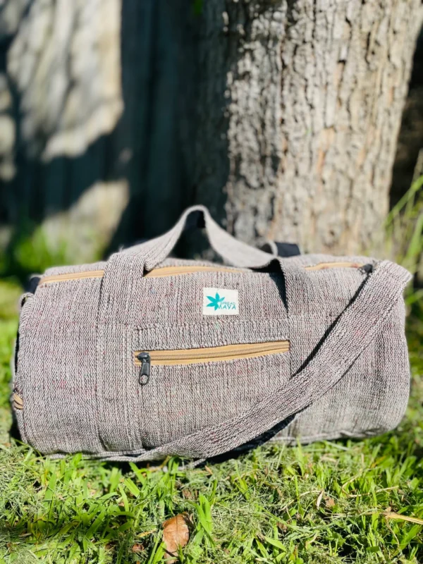 Black Hemp Duffle bag in nature