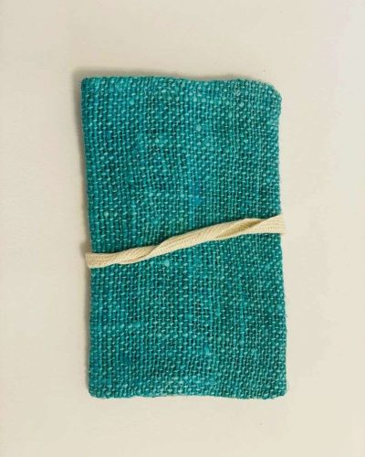 outer view of cyan blue tobacco pouch