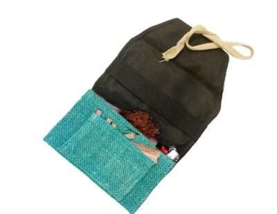 tobacco pouch in use