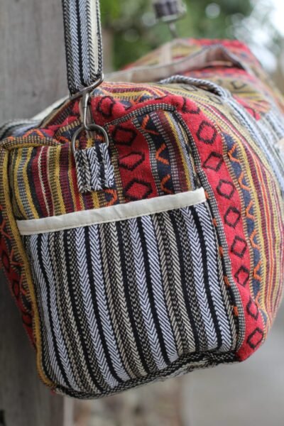 Colorful Vibrant large duffle bag side