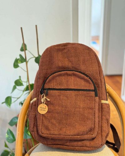 front view of brown earthbound backpack