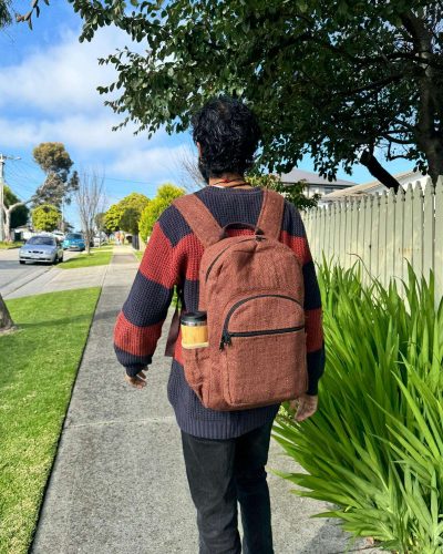 brown earthbound hemp backpack