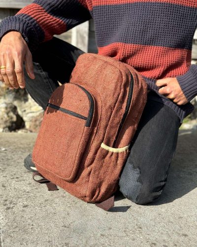 model styling brown earthbound backpack