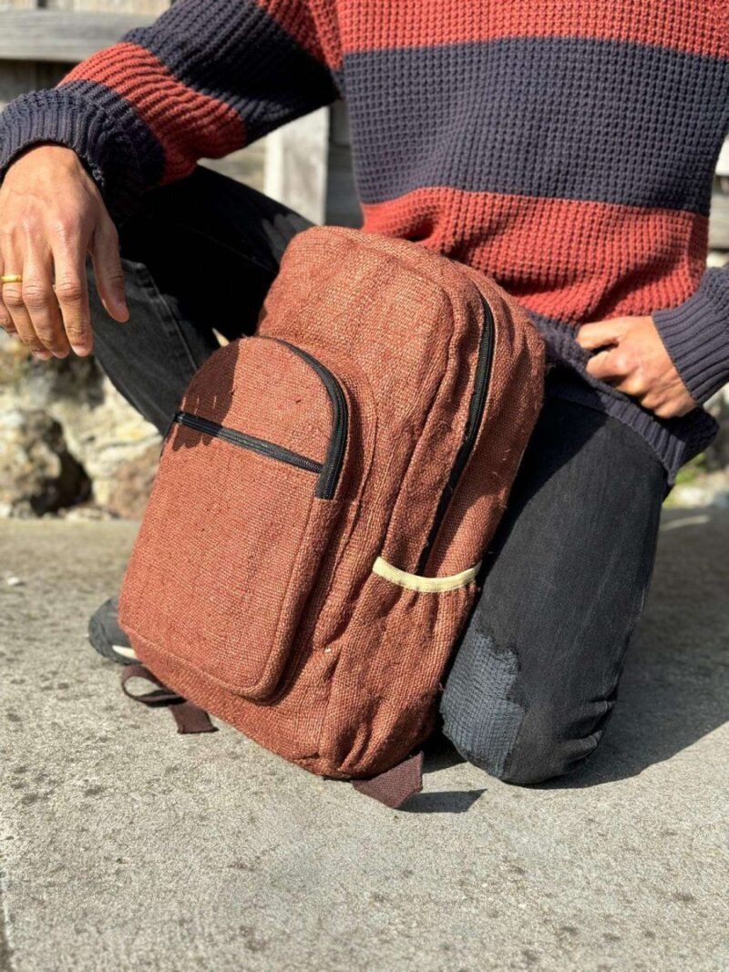 model styling brown earthbound backpack