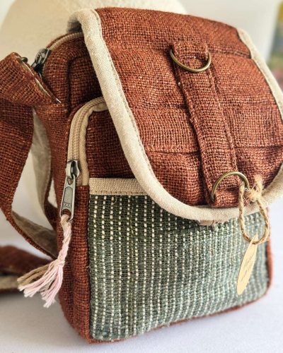 side view of brown ecochic explorer bag