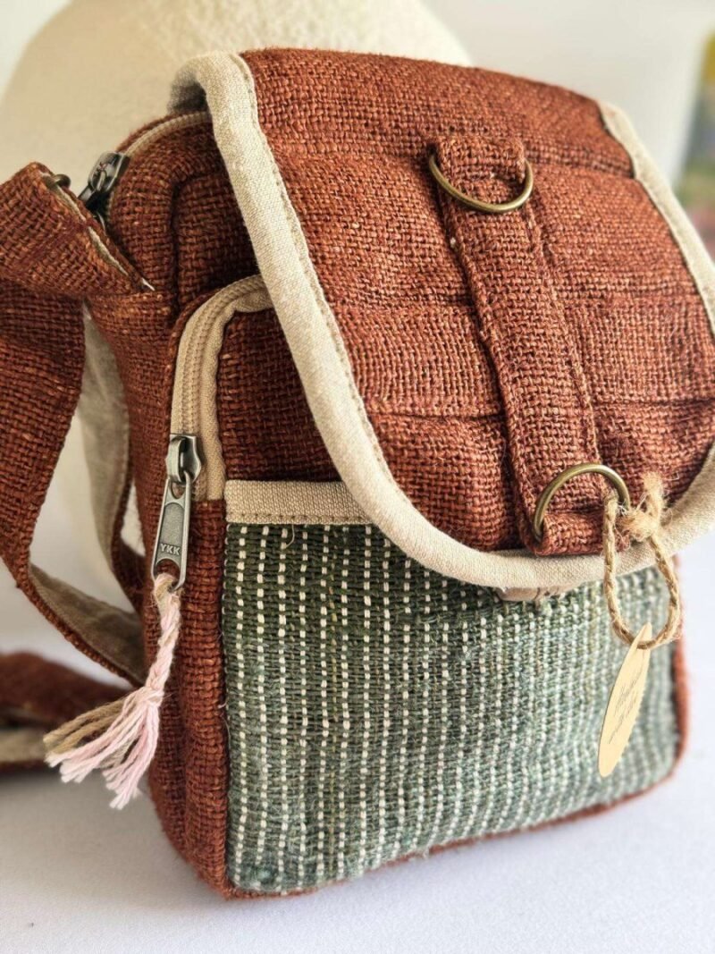 side view of brown ecochic explorer bag