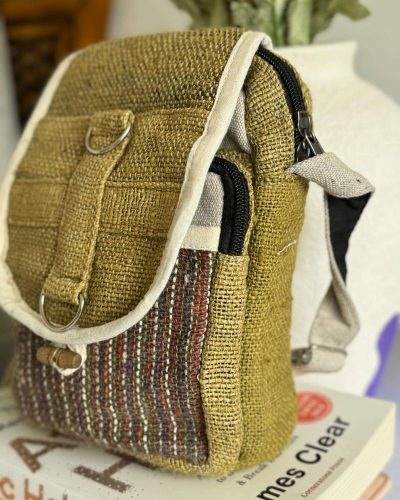 side view of green explorer hemp side bag