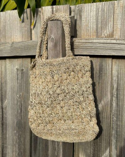 hand woven hemp beach tote handbag