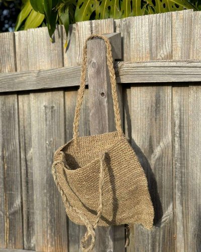 hand woven hemp tote bag