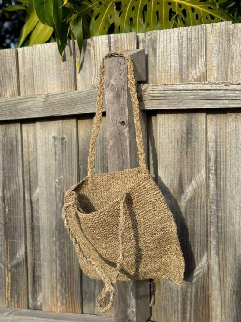 hand woven hemp tote bag