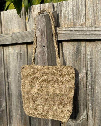 hand woven hemp tote bag