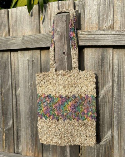 hand woven hemp tote bag