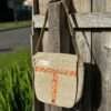 Beige Hemp Side Bag with flap