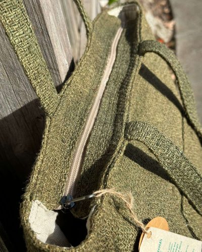 hemp tote bag zipper