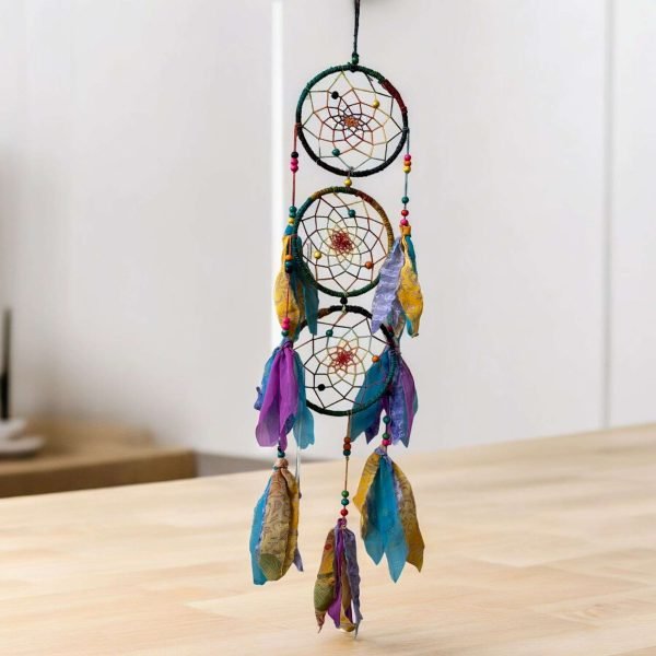 triple harmony hemp made dream catcher