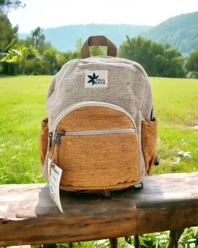 Orange mini backpack front view