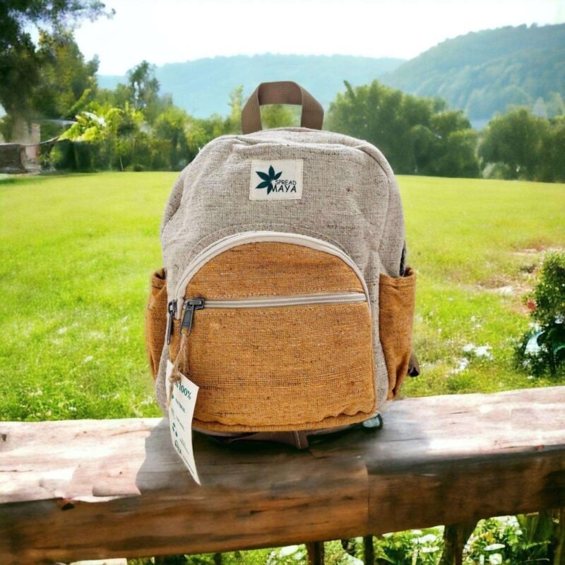 Orange mini backpack front view