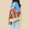 Drawstring bag brown