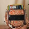 boho hemp side bag with aboriginal pattern