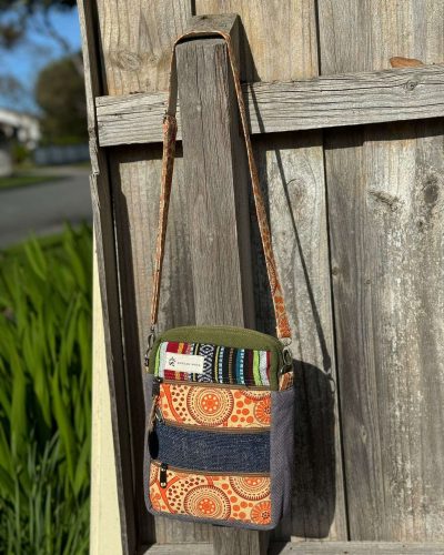 boho side bag dark blue