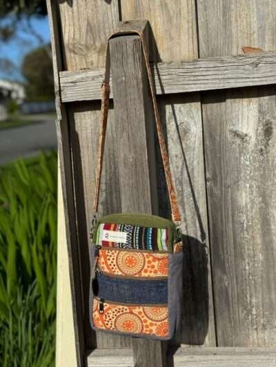 boho side bag dark blue