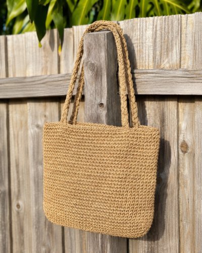 Handcrocheted Hemp Beach Tote Bag - Image 4