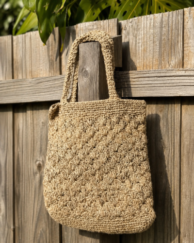Handcrocheted Hemp Beach Tote Bag - Image 5