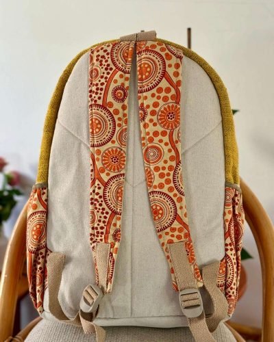 back view of color trail hemp backpack