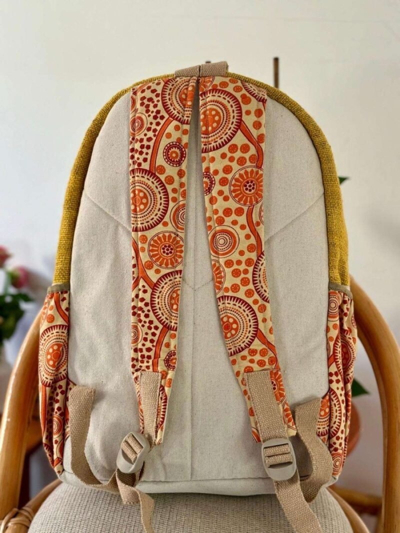 back view of color trail hemp backpack