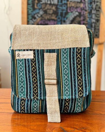 blue green mix pattern beige front