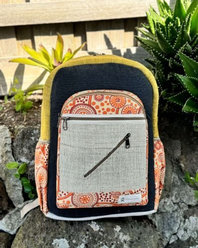 colorful backpack yellow and black