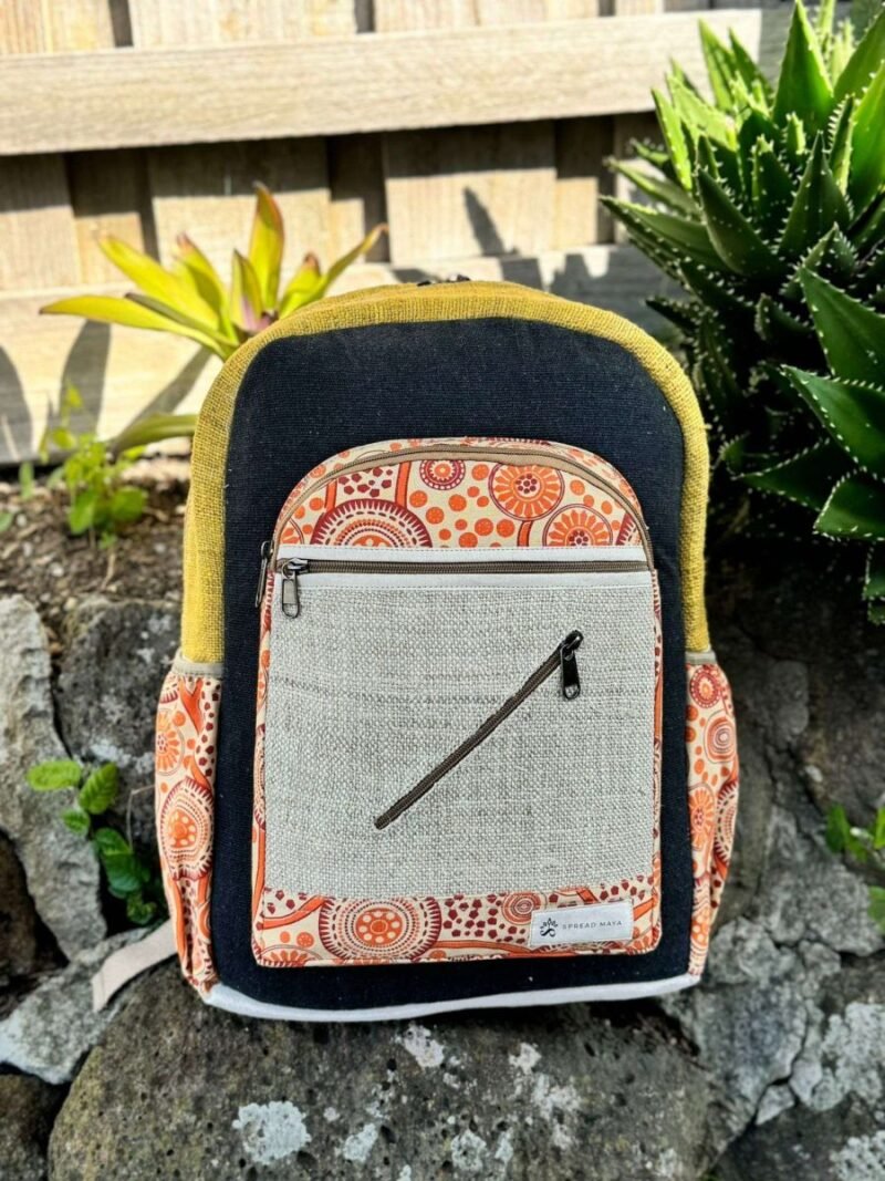 colorful backpack yellow and black