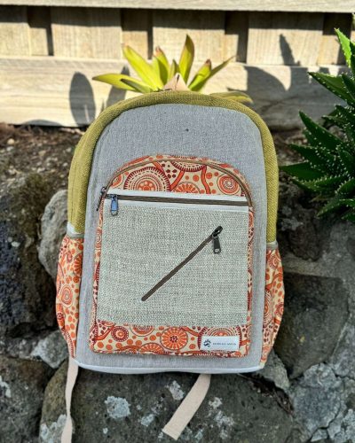 colorful backpack front yellow and natural