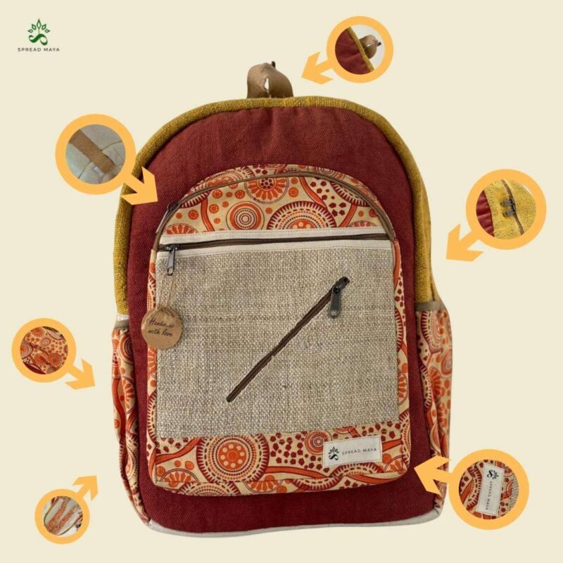 description of color trail hemp backpack