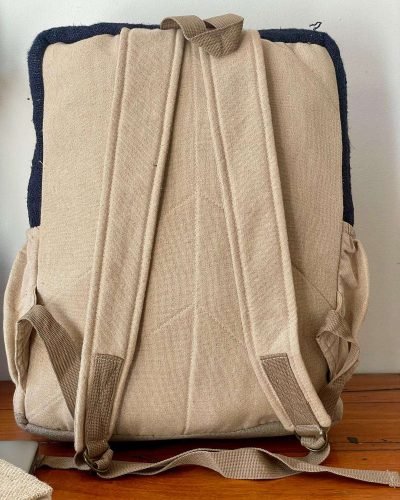 back view of rainbow laptop backpack