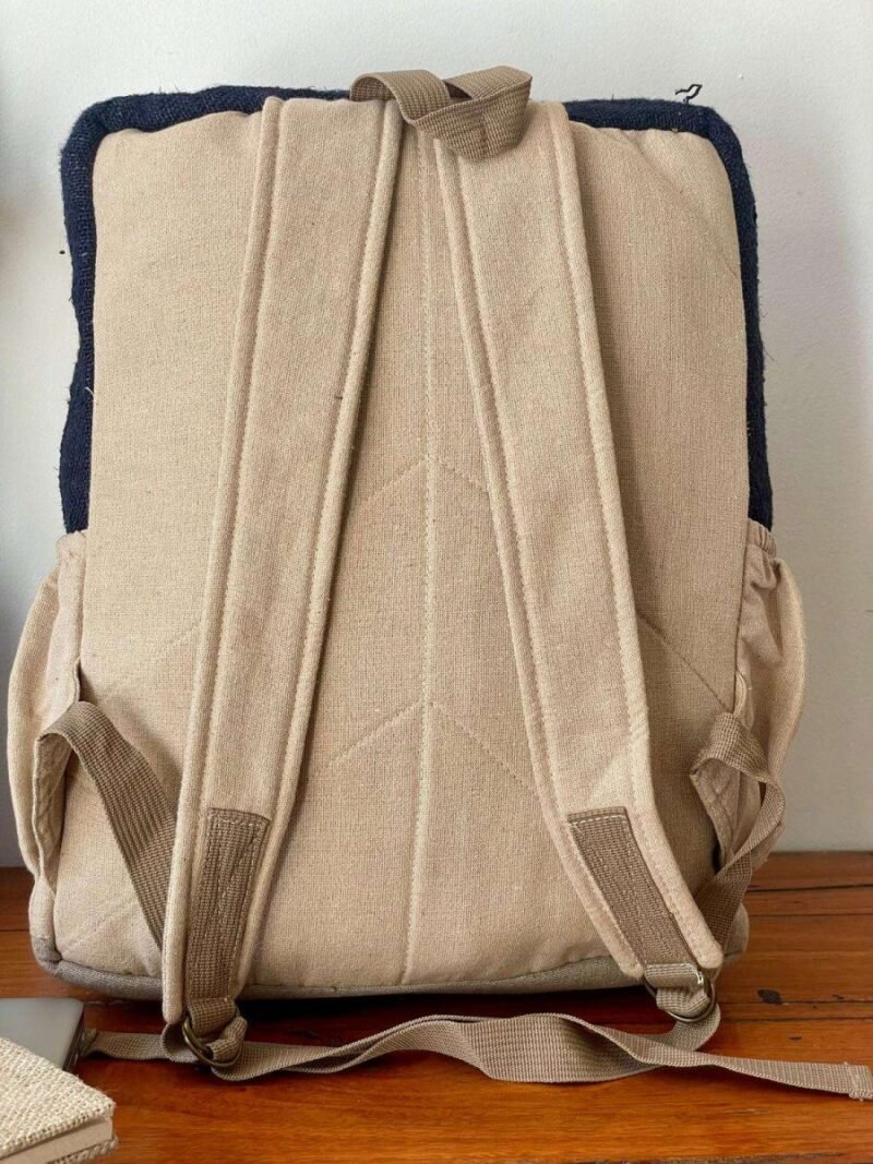 back view of rainbow laptop backpack