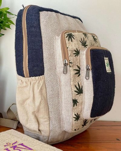 hemp black side laptop backpack