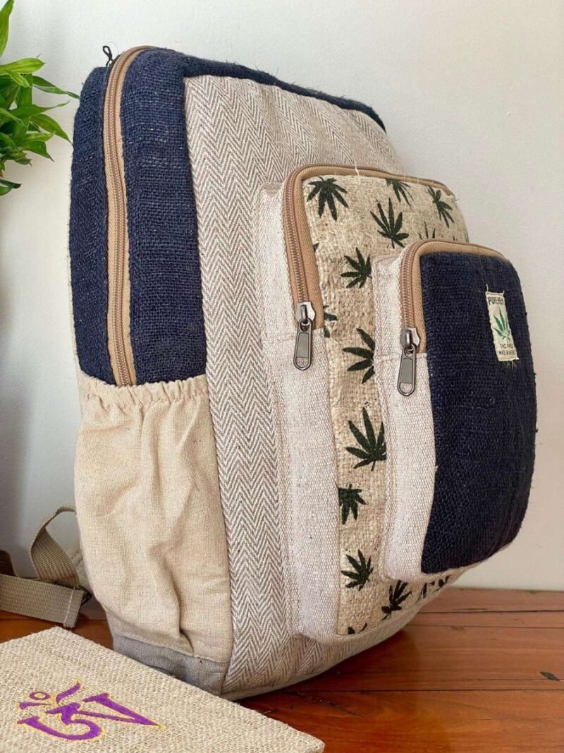 hemp black side laptop backpack